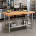 Thumbnail image #2 for John Boos SNS12 120-Inch x 30-Inch Northern Hard Rock Maple Wood Top Work Table with Stainless Steel Legs and Adjustable Undershelf