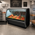 Thumbnail image #2 for Howard-McCray 40E Series 99.5-Inch Self-Contained Red Meat Curved Glass Refrigerated Service Case, Black Exterior/White Interior, LED