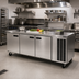Thumbnail image #2 for Delfield 99-Inch 3-Section Refrigerated Work Table with Stainless Steel Top, Side-Mounted R290 Refrigeration, and 3 Doors