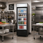 Thumbnail image #2 for Hurakan by Equip.me 1-Section Reach-In Glass Door Freezer Display, 15.2 Cu. Ft., Black