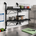Thumbnail image #2 for Quantum 2-Shelf Cantilever Wall-Mount Wire Shelving Unit, 54 x 14 Inches, Black Epoxy Antimicrobial Finish