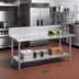 Thumbnail image #2 for Duke 144-Inch x 30-Inch Stainless Steel Work Table with 10-Inch Riser and Undershelf