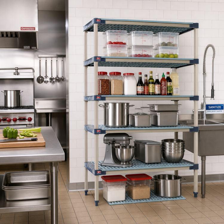 Product image #2 for MetroMax 4 36-Inch W x 24-Inch D x 74-Inch H 5-Shelf Add-On Polymer Shelving Unit