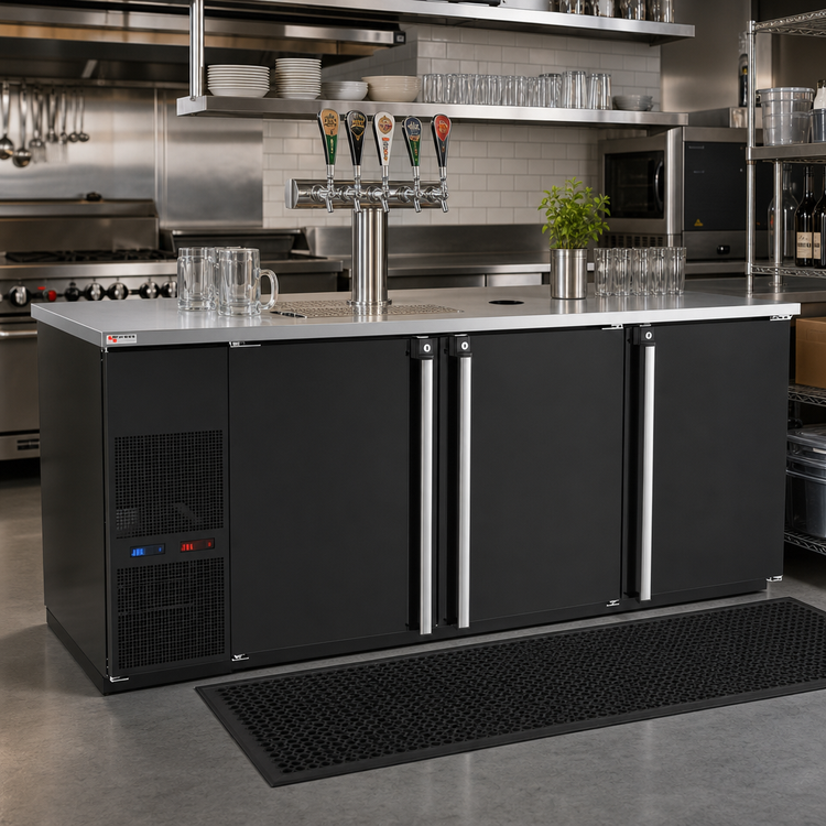 Product image #2 for Pro-Line E-Series Three-Section Dual-Temperature Self-Contained Beer Dispenser, 80 Inch Wide