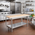 Thumbnail image #2 for Advance Tabco Adjustable-Height Wood Cutting Board for Equipment Stands, 84 Inch x 10 Inch x 1-1/2 Inch