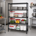 Thumbnail image #2 for Quantum 42-Inch x 21-Inch x 54-Inch 4-Shelf Wire Shelving Starter Kit, Black Epoxy Antimicrobial Finish