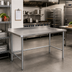 Thumbnail image #2 for 72-Inch x 24-Inch Stainless Steel Top Open Base Work Table with 2-Inch Rear Up-Turn