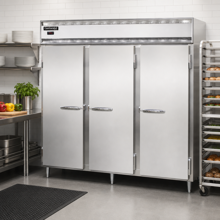 Product image #2 for Continental Refrigerator DL3WE-SS Designer Line Three-Section Extra Wide Heated Holding Cabinet