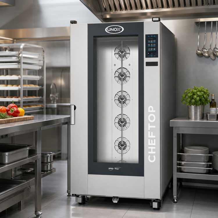Product image #2 for UNOX ChefTop MIND.Maps Plus BIG Gas Roll-In Combi Oven with Steam, 20 Sheet Pan Capacity, 120V