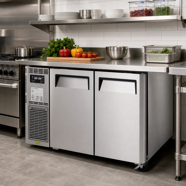 Product image #2 for Turbo Air J Series 2-Section Side Mount Undercounter Dual Temp Refrigerator/Freezer, 47-1/4 Inch Wide