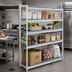 Thumbnail image #2 for Fermostock 4-Tier Corner Expansion Polymer Shelving Unit, 59W x 22D x 66H, 600 lb Per Shelf