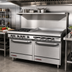 Thumbnail image #2 for Southbend S-Series 60-Inch Gas Restaurant Range with 4 Open Burners, 36-Inch Thermostatic Griddle, and 2 Cabinet Bases