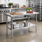 Thumbnail image #3 for Flash Furniture NH-WT-2448-GG 48-Inch x 24-Inch Stainless Steel Prep and Work Table with Undershelf