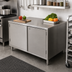 Thumbnail image #2 for BK Resources Stainless Steel Chef Table Cabinet Base with Locking Hinged Doors, 36 x 24 Inches