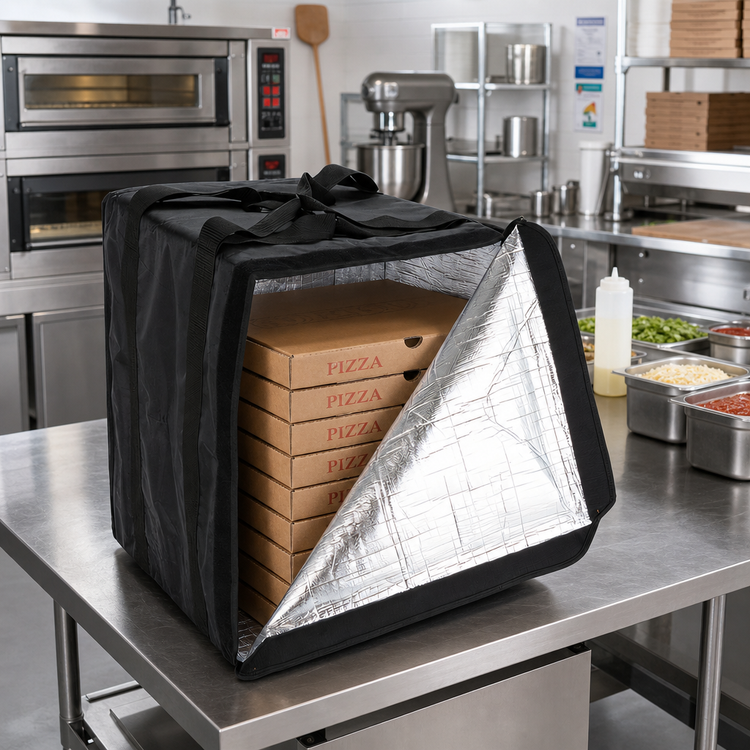 Product image #2 for Deluxe Heavy-Duty Insulated Pizza Delivery Bag, 19 x 19 x 27 Inch, Black, Holds Up to 10 Boxes