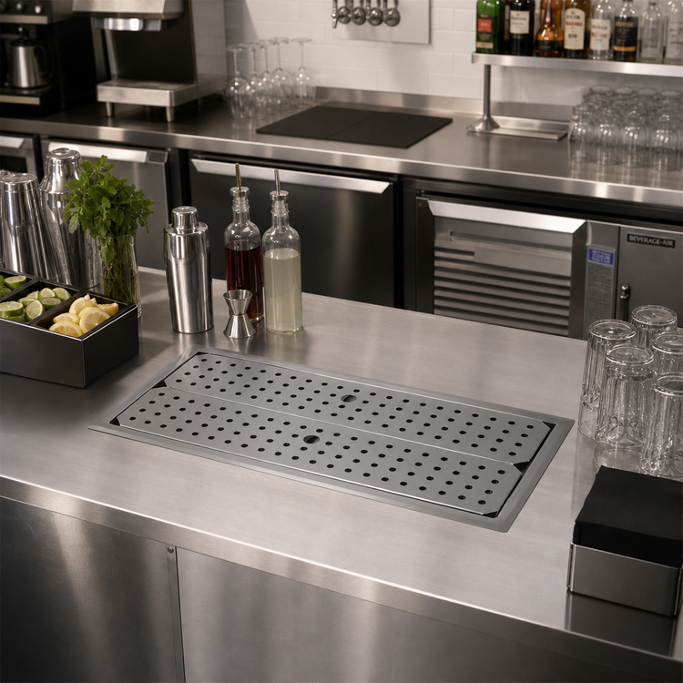 Product image #2 for Glastender 30 Inch x 12 Inch Drop-In Stainless Steel Drip Tray Trough