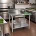 Thumbnail image #2 for BK Resources Stainless Steel 5-Inch Riser Work Table with Adjustable Undershelf, 48 x 30 Inches