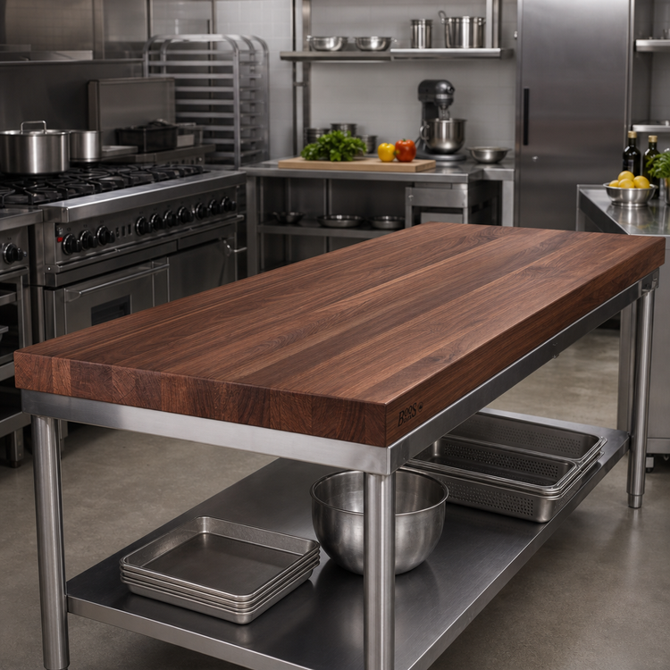 Product image #2 for Boos Block American Black Walnut Full-Length Edge Grain Kitchen Countertop, 96 x 27 x 3 Inch, Flat Top