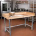 Thumbnail image #2 for John Boos 84 x 36-Inch Baker's Top Wood Work Table with Stainless Steel Legs and 4-Inch Coved Riser