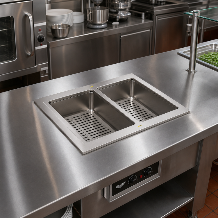Product image #2 for Vollrath 2-Well Dry Drop-In Hot Food Well for Full-Size Pans, 120V, Infinite Control