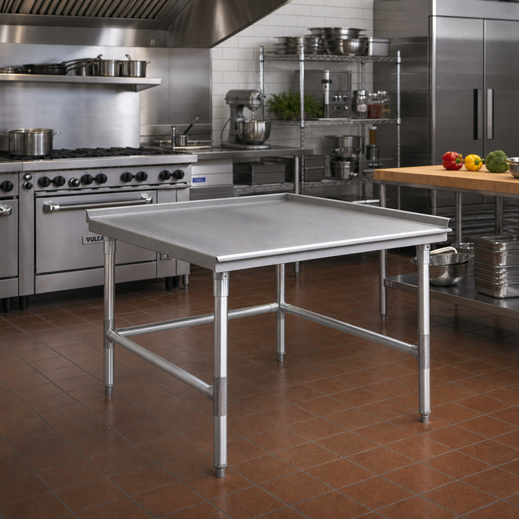 Product image #2 for John Boos 36 Inch x 36 Inch x 24 Inch Stainless Steel Equipment Stand with 1-1/2 Inch Upturn