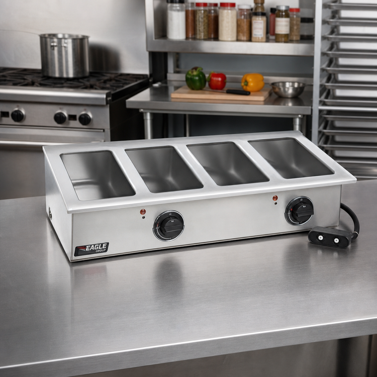 Product image #2 for Eagle Group Four-Well Electric Drop-In Hot Food Well Unit, Dry Operation, 240V