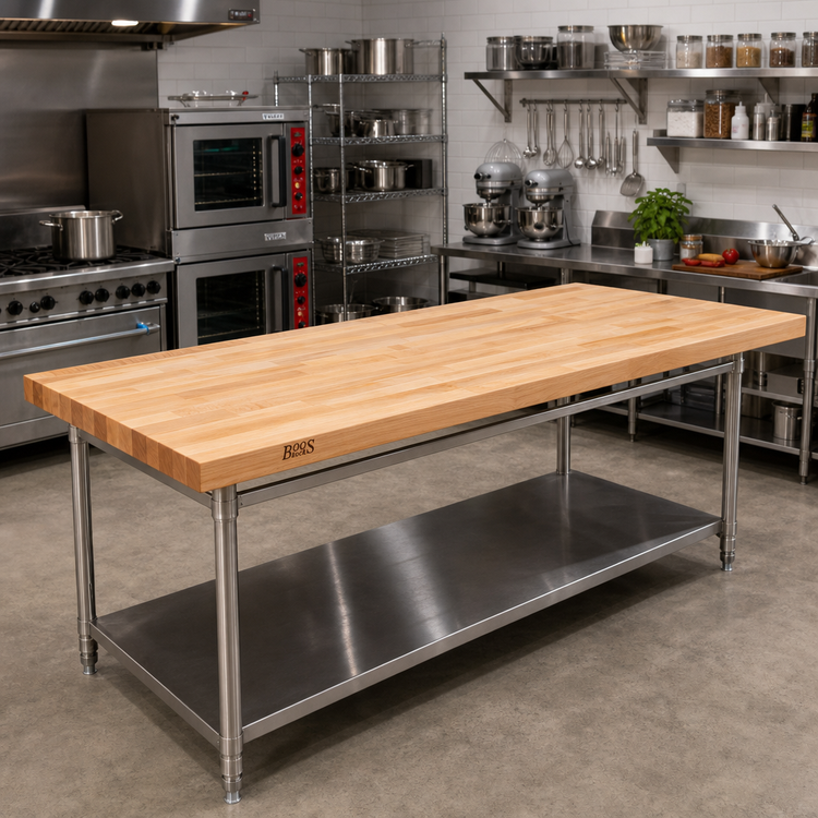 Product image #2 for John Boos SC115-O Edge Grain Flat Top Northern Hard Rock Maple Work Table Top, 120 x 42 x 1-3/4 Inches
