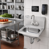 Thumbnail image #2 for Krowne Wall-Mounted 20 Gauge Stainless Steel Hand Sink with Electronic Faucet, 12-1/2