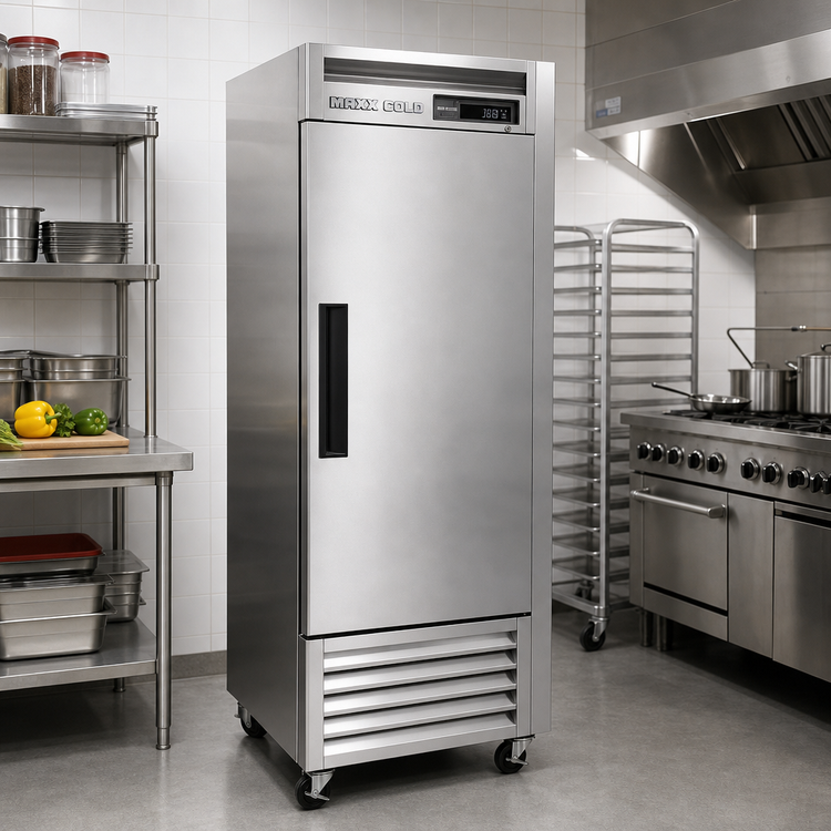 Product image #2 for Maxx Cold 1-Section Reach-In Freezer with Solid Hinged Door, 18.9 Cu. Ft., Bottom Mount, Stainless Steel