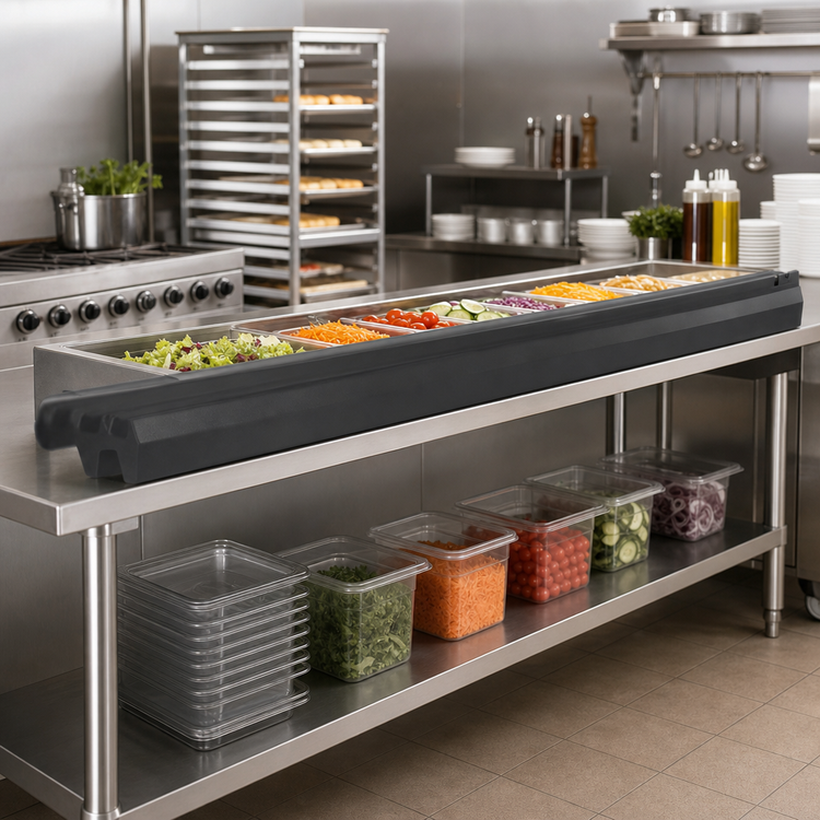 Product image #2 for Cambro Versa Food Bar 6 Ft Black Tray Rail