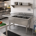 Thumbnail image #2 for Advance Tabco 3-Compartment Fabricated Sink with Left Drainboard, 18 x 24 x 14-Inch Bowls, 16-Gauge 304 Stainless Steel