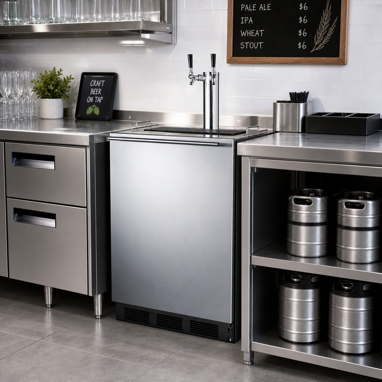 Product image #3 for Summit Commercial ADA-Height Undercounter Dual-Tap Draft Beer Dispenser, 24-Inch Wide, 5.5 Cu. Ft.