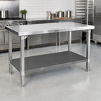 Thumbnail image #2 for John Boos EBWS-2448 Welded Intermediate Shelf, 48"W x 24"D, 18-Gauge 300-Series Stainless Steel for Enclosed Base Work Tables