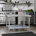 Thumbnail image #2 for Eagle Budget Series 30-Inch W x 24-Inch D Flat Top 430 Stainless Steel Work Table with Adjustable Galvanized Undershelf