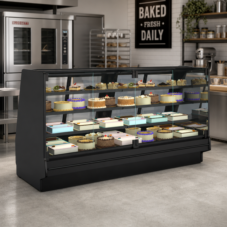 Product image #2 for Fusion 51-Inch Wide Refrigerated Service Case with Vertical Swing-Out Front Glass, 3 Solid Shelves, and Remote DX Refrigeration
