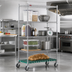 Thumbnail image #2 for QuadTruss 4-Tier Stationary Starter Wire Shelving Unit with Dunnage Shelf, 48 x 24 x 74 Inches, Chrome Finish