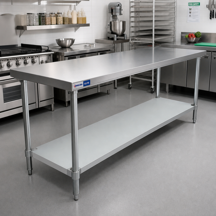 Product image #2 for Omcan Elite Series 96-Inch x 24-Inch Galvanized Undershelf for Work Tables