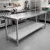 Thumbnail image #2 for Omcan Elite Series 96-Inch x 24-Inch Galvanized Undershelf for Work Tables