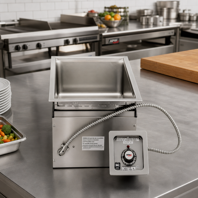 Product image #2 for APW Wyott HFW-1TS Drop-In Electric Hot Food Well, 1 Full-Size Pan, Wet/Dry, Thermostatic Controls, Insulated, No Drain