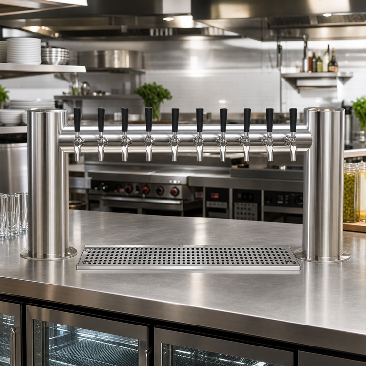 Product image #2 for Krowne Max-H Style 47-Inch Countertop Glycol-Cooled 10-Faucet Beer Tower