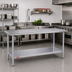 Thumbnail image #2 for Duke Manufacturing 84 x 30-Inch Stainless Steel Work Table with Galvanized Undershelf and Posts