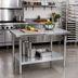 Thumbnail image #2 for John Boos Stallion 72 x 24 Inch Stainless Steel Top Work Table with Adjustable Undershelf and Safety Edge