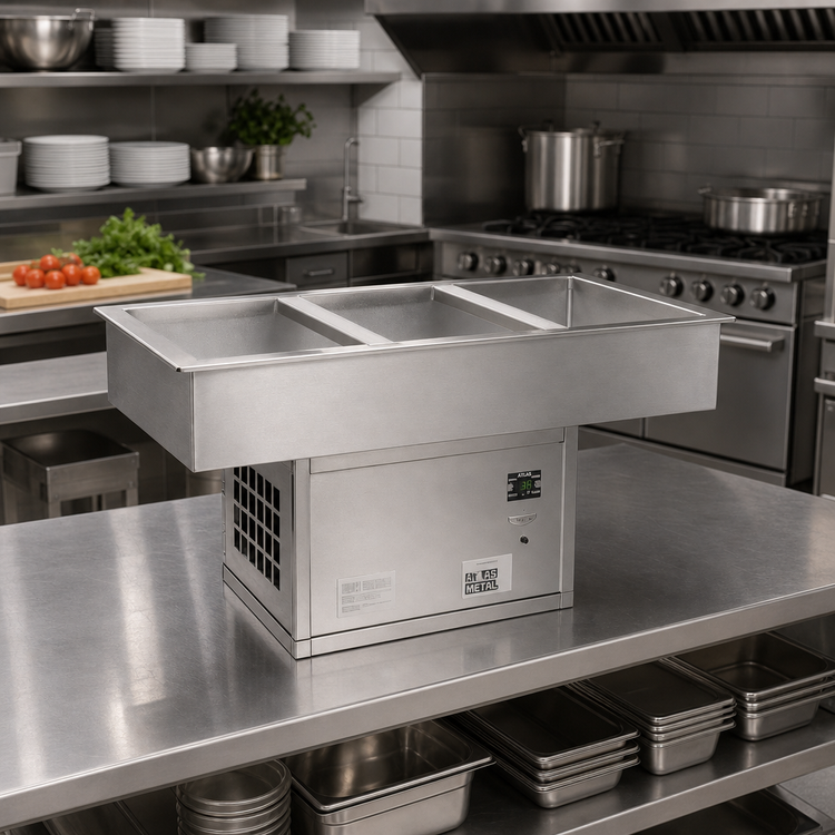 Product image #2 for Atlas Metal WCMD-C-1 Self-Contained Refrigerated Drop-In Cold Pan, 1 Full-Size Pan, Deep Design