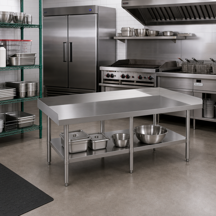 Product image #2 for Mixrite 36-1/4 in. x 36 in. Stainless Steel Equipment Stand with Adjustable Undershelf