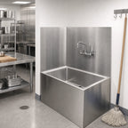 Thumbnail image #2 for John Boos MSWC2016-27 Rear Mop Sink Wall Guard, 20 x 16 Bowl, 27-Inch, Stainless Steel