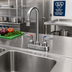 Thumbnail image #2 for T&S Brass 4-Inch Center Deck-Mount Workboard/Bar Sink Faucet with 2-11/16-Inch Swivel Gooseneck and Wrist Action Handles
