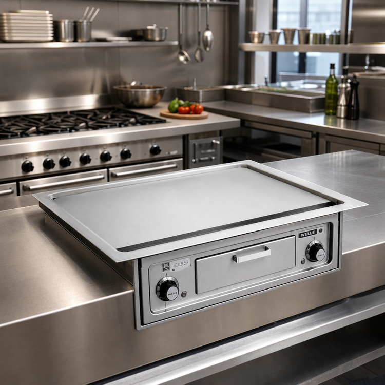 Product image #2 for Wells G-Series Built-In/Drop-In Electric Griddle with Smooth Polished Steel Plate, 22.5" x 18.3" Cooking Surface