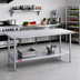 Thumbnail image #2 for Duke 60 Inch x 24 Inch Stainless Steel Flat Top Work Table with Galvanized Undershelf