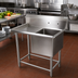Thumbnail image #2 for John Boos Pro-Bowl 1-Compartment Stainless Steel Sink with Left Drainboard and 10-Inch Backsplash, 18 x 24 x 12 Bowl