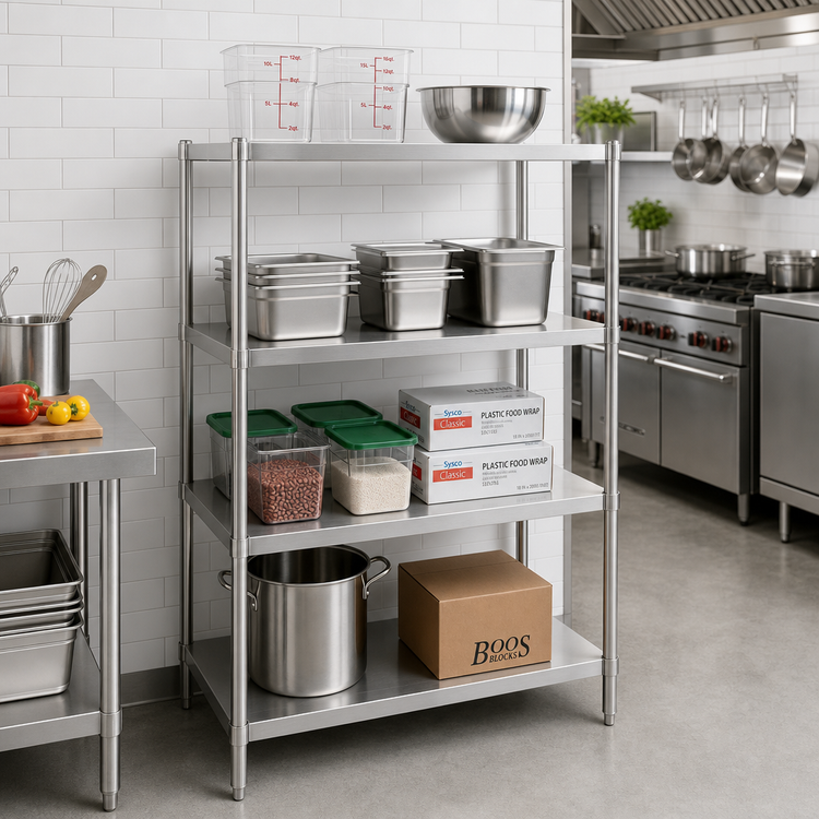 Product image #2 for John Boos Stainless Steel Dry Storage Shelving Unit, 54 x 18 x 60 Inches, 3 Adjustable Shelves